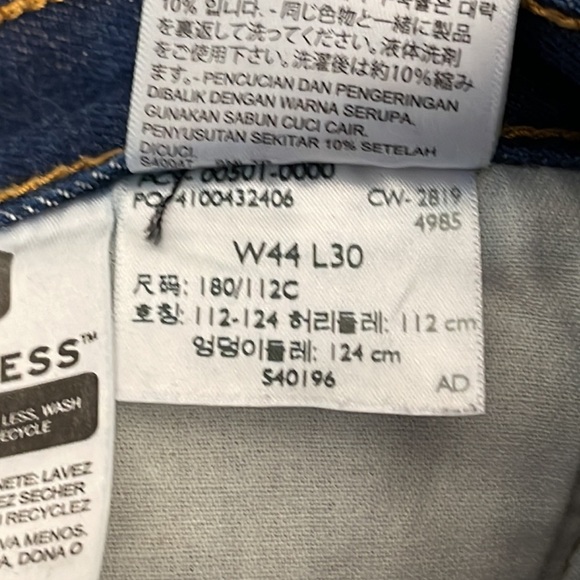 Levi Strauss & Co. Levi’s 501 Waterless Button Fly Dark Blue Denim Jeans 44 x 30 - Picture 10 of 11